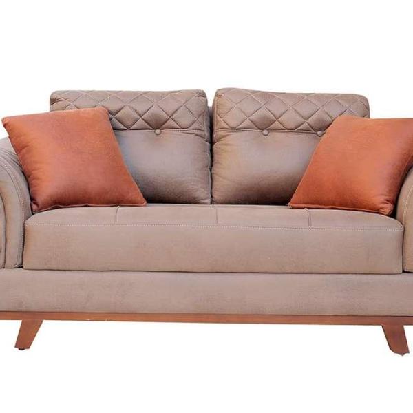 Modernes Samtsofa, Dreisitzer, inkl. Kissen