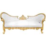 Baroque Luxury Style Napoleon III - Medallion - Gold/White - Classic Furniture - Living Room Furniture - White leather - Three Seater - MACE