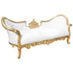 Baroque Luxury Style Napoleon III - Medallion - Gold/White - Classic Furniture - Living Room Furniture - White leather - Three Seater - MACE