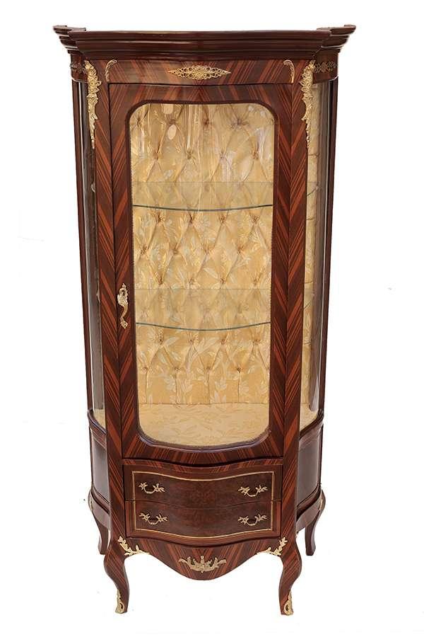 Barock Vitrine Vitrinenschrank Rokoko Antik Schrank Sideboard Louis XV