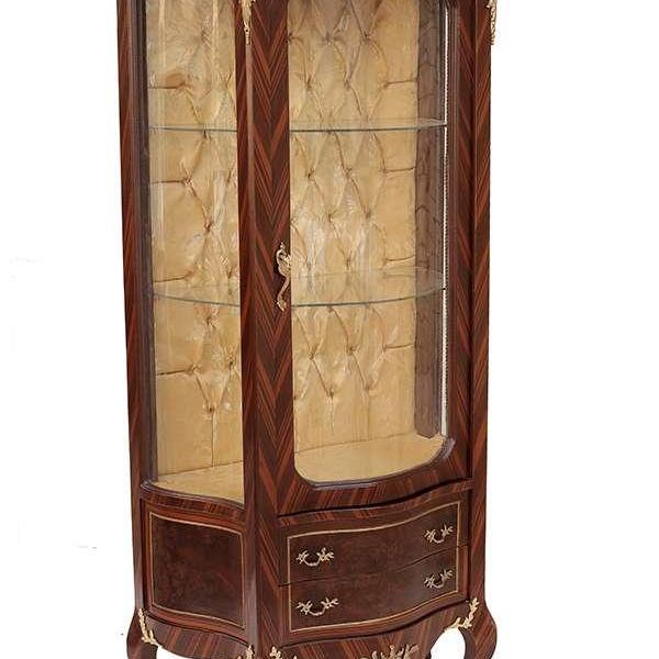 Barock Vitrine Vitrinenschrank Rokoko Antik Schrank Sideboard Louis XV