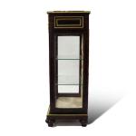 MACE - Barocke Vitrine im Louis XV-Stil - Brauner/grüner Marmor - Goldener Stoff - Antiker Stil - Barocke Möbel - Breite 64cm