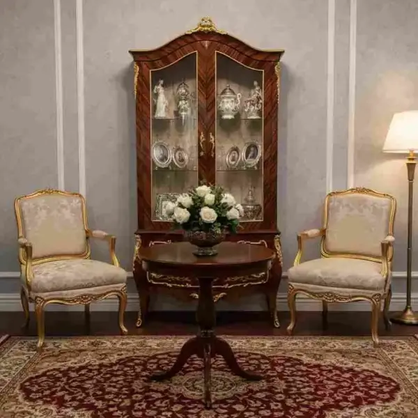 MACE Heritage -Luxus Barockvitrine aus Massivholz mit Messing | Möbel Lippold