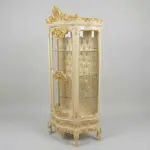 MACE Heritage - Baroque luxury display cabinet LOUIS XVI-Beige/Gold-Four shelves-One drawer-Classical furniture