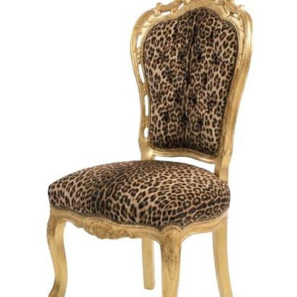 MACE Heritage - Chaise de salle à manger Rococo / baroque – velours, capitonné, sculpté, rouge, doré