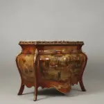 MACE Heritage – Luxury “Monster Baroque Boombi” Commode – Hand-Painted & Handmade – Natural Beige Marble – 3 Drawers - 124cm