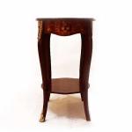 MACE - Barque Louis XV side table - Rectangle shape - Brown color - Brass - One drawer -One shelf - Marquetry