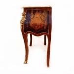 Barockkommode Louis XV- Braun - Messing - Intarsien - Beige Marmor - Klassische Möbel - 115cm - MACE