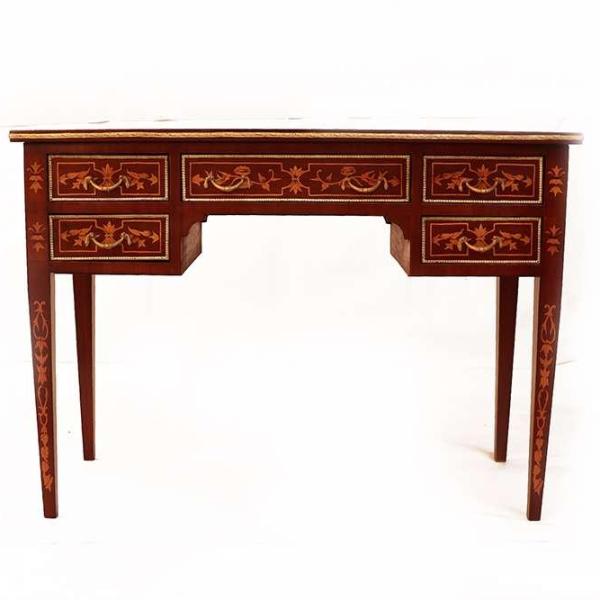 MACE Heritage  Barocker Intarsienschreibtisch mit Lederarbeitsfläche und fünf Schubladen
