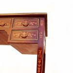 MACE Heritage - Baroque Writing Desk with Leather Top - Marquetry and Five Drawers - Brown color