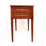 Baroque Inlaid Writing Desk with Leather Top and Five Drawers