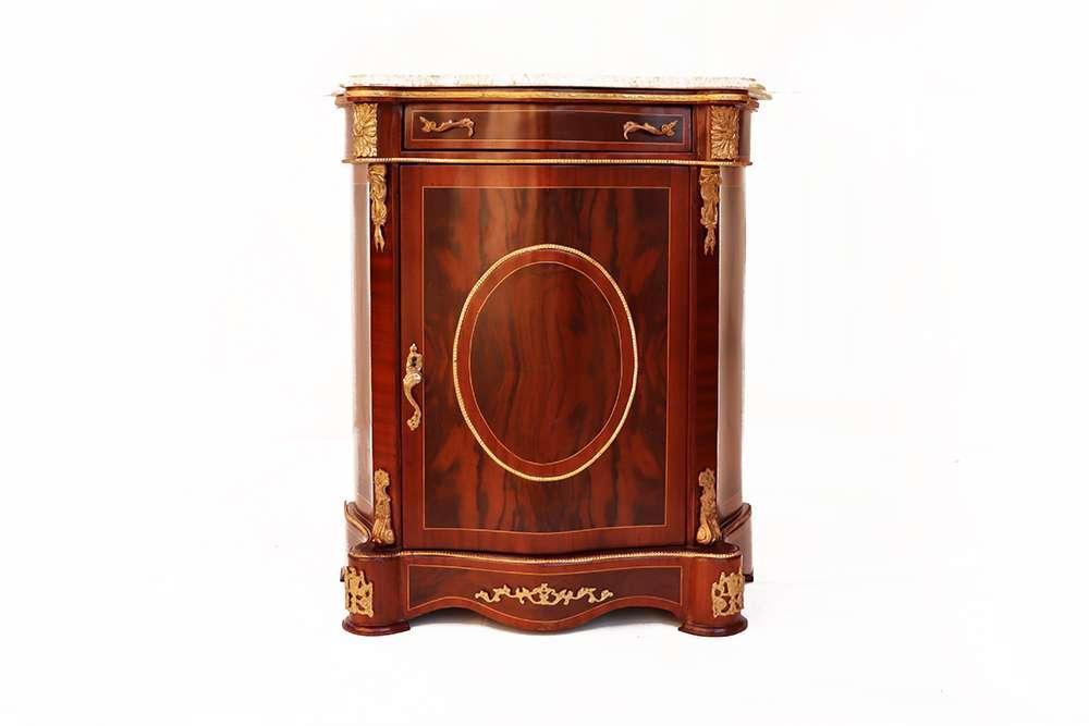 Baroque style - Sideboard - Brown/Brass - Beige marble - Classic furniture - All rooms furniture - MACE