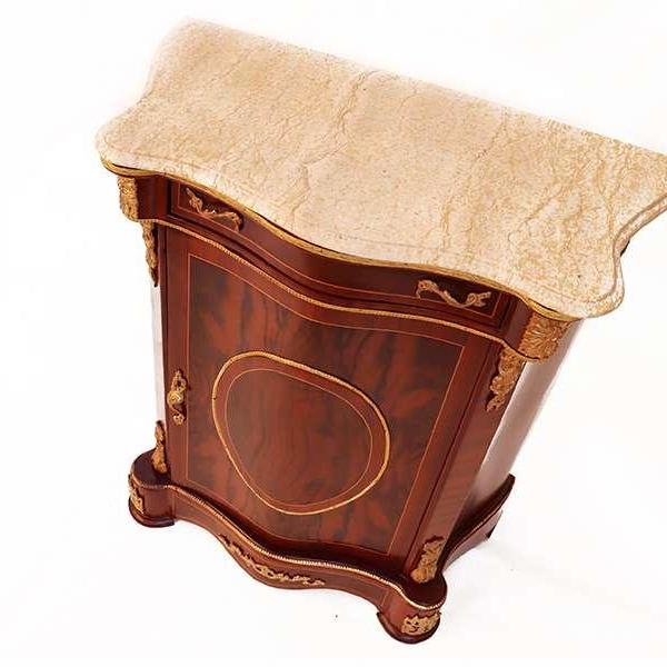 Baroque style - Sideboard - Brown/Brass - Beige marble - Classic furniture - All rooms furniture - MACE