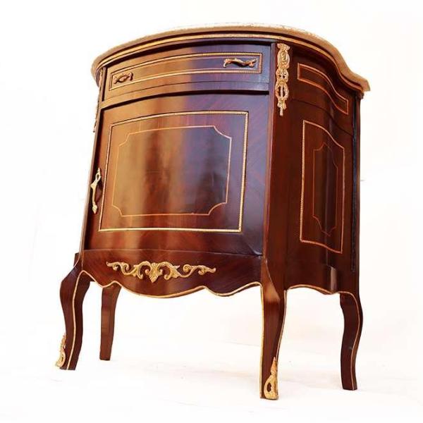 Baroque style - Brass washbasin cabinet with beige marble - Brass - Colour brown - MACE