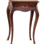 Baroque side table antique style Louis XV - Brown colour - Beige Marble - Classic furniture - One drawer - Gold copper - For all rooms - MACE