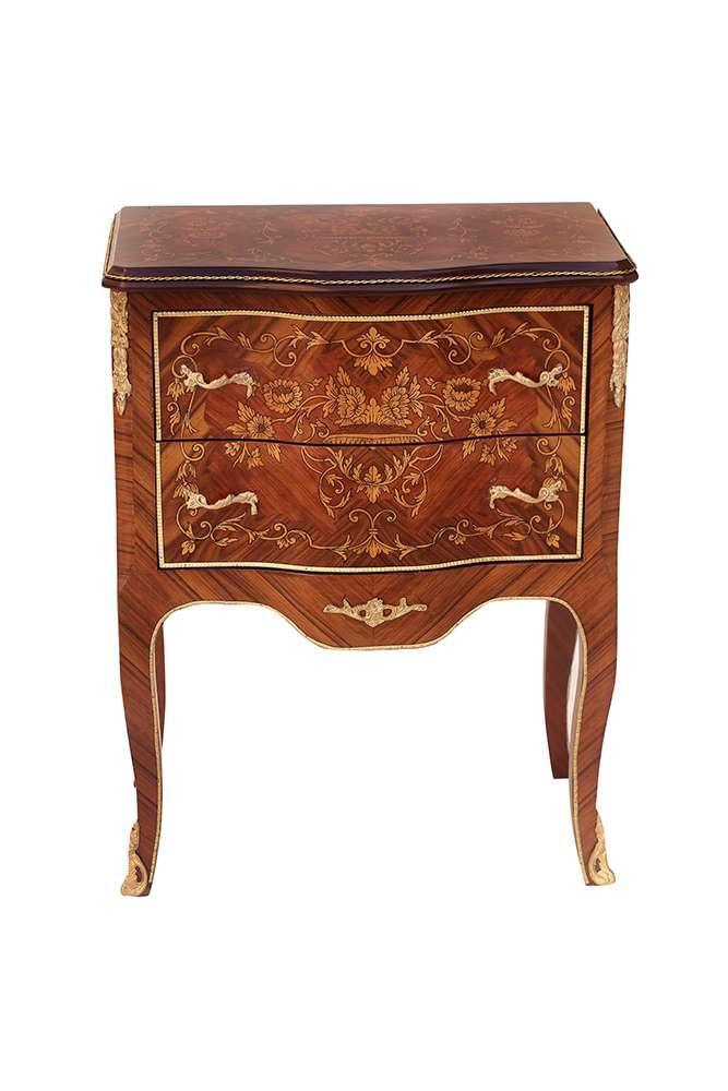 Baroque Louis XV - Commode - Chest of drawers - Brown colour - Classic furniture - All rooms furniture - Marquetry - Two drawers - MACE