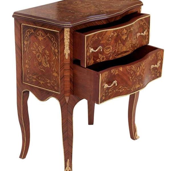 Baroque Louis XV - Commode - Chest of drawers - Brown colour - Classic furniture - All rooms furniture - Marquetry - Two drawers - MACE
