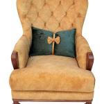 Modern armchair Wingback, Camel colour