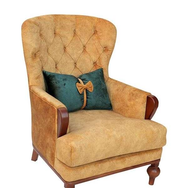 Modern armchair Wingback, Camel colour