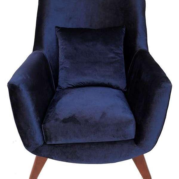 Moderner Samtsessel, in Navyblau