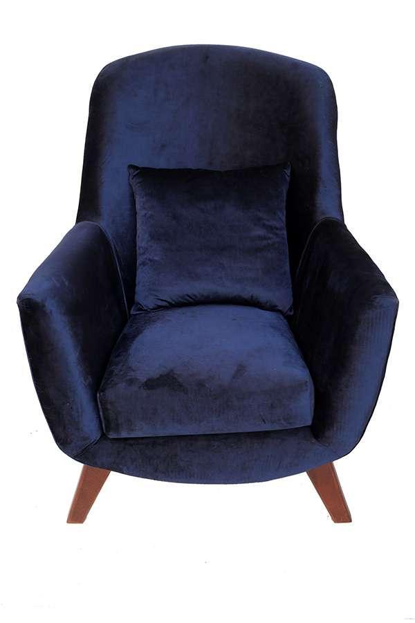 Moderner Samtsessel, in Navyblau
