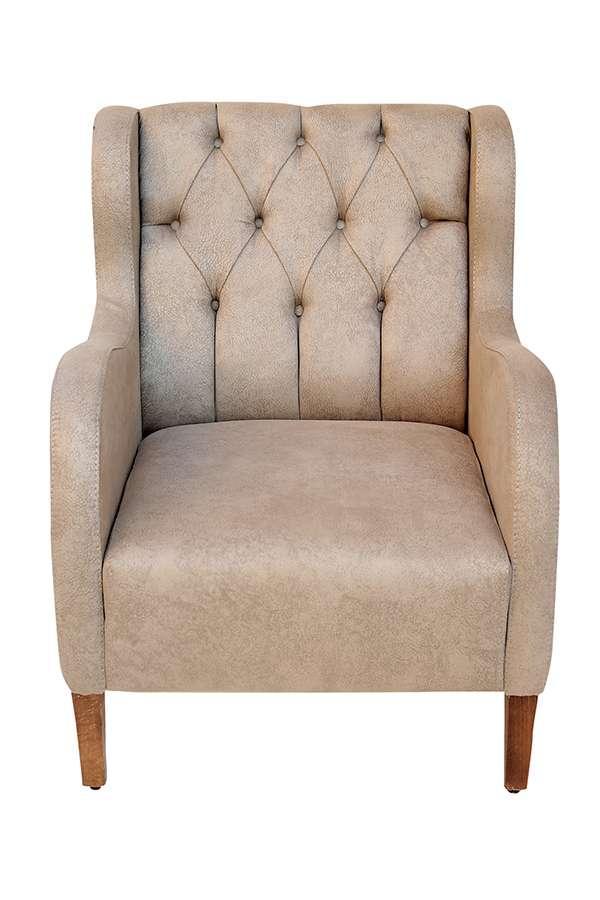 Buttoned Modern armchair, light coffee colour