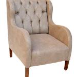 Buttoned Modern armchair, light coffee colour