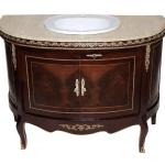 Baroque Style - Porcelain Washbasin Cabinet - Beige Marble - Brass - Colour Brown - Bathroom furniture - Classic furniture - MACE