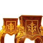 Baroque style stand - Louis XVI style - Brown color/Brass/Gold - Classic furniture - Living Room furniture - MACE