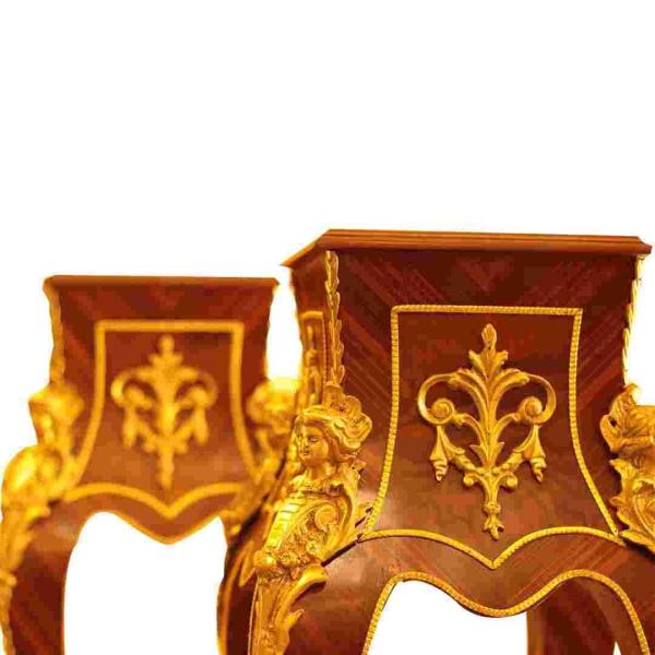 Baroque style stand - Louis XVI style - Brown color/Brass/Gold - Classic furniture - Living Room furniture - MACE