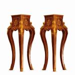 Baroque style stand - Louis XVI style - Brown color/Brass/Gold - Classic furniture - Living Room furniture - MACE