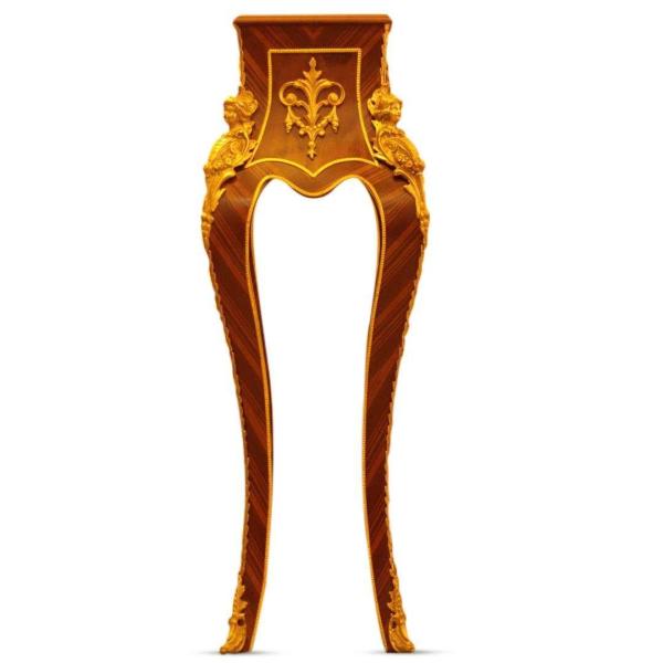 Baroque style stand - Louis XVI style - Brown color/Brass/Gold - Classic furniture - Living Room furniture - MACE