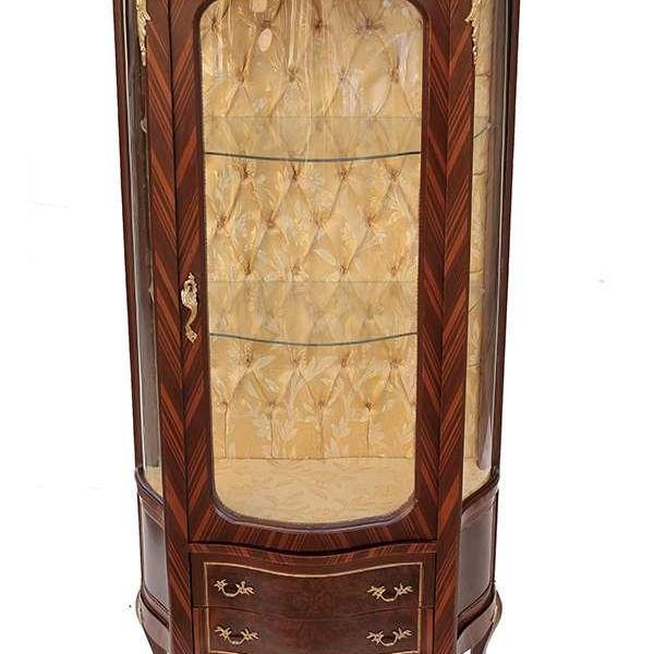 Barock Vitrine Vitrinenschrank Rokoko Antik Schrank Sideboard Louis XV
