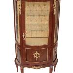 Baroque display Cabinet style - Louis XV - Brown/Beige Marble - Gold fabric - Antique Style - Classic furniture - MACE