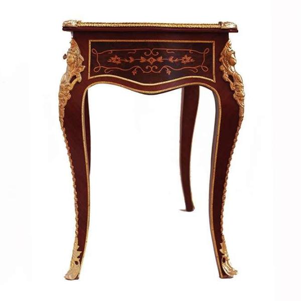 Luxeriöser Barockschreibtisch im Stil von Louis XVI mit wunderschöner Intarsienarbeit