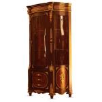 Vitrine im Barockstil - Braune Farbe - Roter Samtstoff - Klassische Möbel - Wohnzimmer - Esszimmer - Messing - MACE