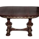 MACE - Luxurious baroque Louis XVI style - Oval shape -Dinning table - Brown color - Brass - Marqutray - 6 Persons - 200cm Extendable