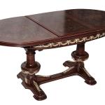 MACE - Luxurious baroque Louis XVI style - Oval shape -Dinning table - Brown color - Brass - Marqutray - 6 Persons - 200cm Extendable