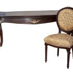 MACE - Barock Louis XV Stil - Rechteckiger Esstisch Form - Braune Farbe - Messing - Marqutray - 6 Personen - 170 Cm