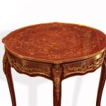 Baroque table round antique style Rococo Louis XVI - Brown - Classic furniture - MACE Mervalous