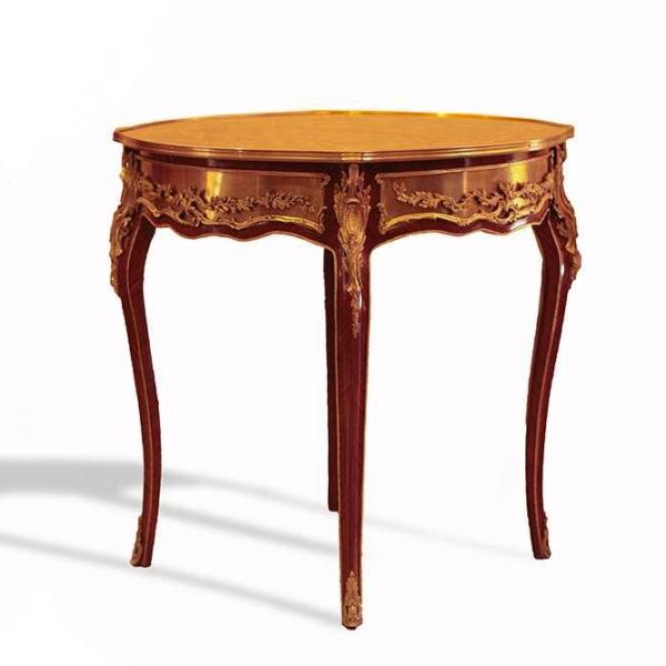 Baroque table round antique style Rococo Louis XVI - Brown - Classic furniture - MACE Mervalous