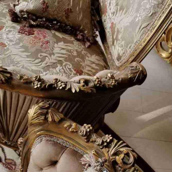 Baroque Salon set Louis XV style - Satin fabric - Unique furniture - Living room furniture - Sofa+Two armchairs - Classic furniture -MACE