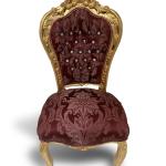 MACE Heritage - Chaise de salle à manger Rococo / baroque – satin, rouge, doré – Ch-99