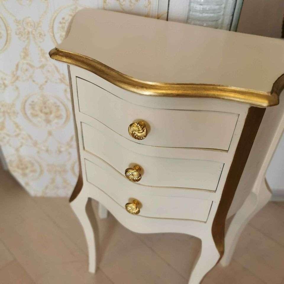 Baroque Style cabinet in white/gold - Furniture - Small Commode - MACE Marvelous