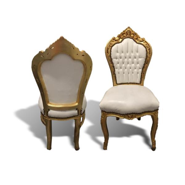MACE Heritage - Chaise de salle à manger Rococo / baroque – sculpté, blanc, rouge, doré