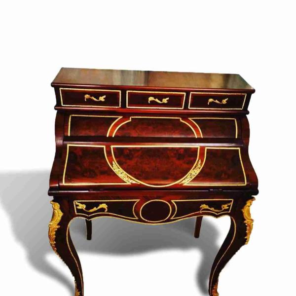 Sekretär im Stil Louis XV - Schreibtischzylinder - 7 Schubladen - braunes/goldenes Kupfer - klassische Möbel - MACE