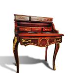 Sekretär im Stil Louis XV - Schreibtischzylinder - 7 Schubladen - braunes/goldenes Kupfer - klassische Möbel - MACE