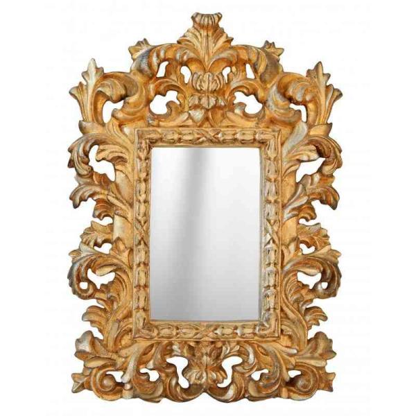 Barockspiegel - kleine Größe - Klassischer Spiegel - dekorativer Spiegel - standblal - Goldfarbe - MACE