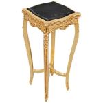 MACE Heritage - Barocker quadratischer Beistelltisch - Louis XV - Gold - Marmorplatte aus echtem schwarzem Naturmarmor - Klassische Möbel - Wohnzimmer - Beistellsofa