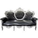 MACE Heritage - Canapé baroque – feuille d’argent, noir, blanc, rouge
